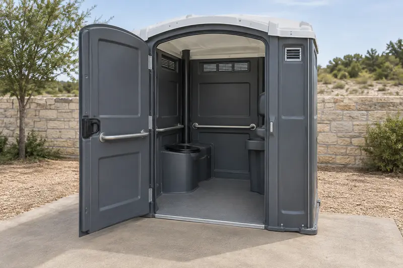 Wide-entry restroom and its open approach