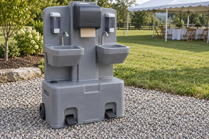 Freestanding outdoor handwashing station