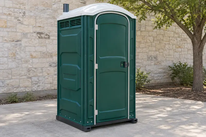 Complete green portable toilet cabin